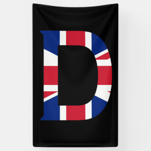 Banderoles D Monogramme superposé sur le drapeau Union Jack (