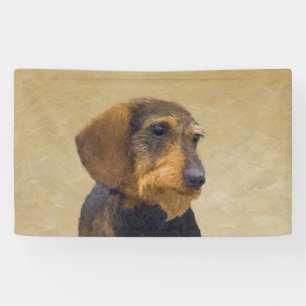 Banderoles Dachshund (À poils durs) Peinture Chien Art origin