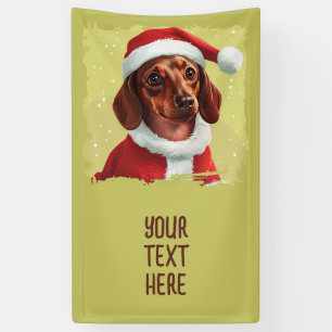 Banderoles Dachshund avec tenue du Père Noël - Noël 1