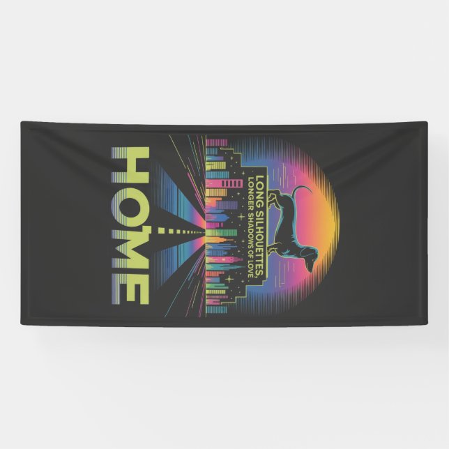 Banderoles Dachshund Long Silhouettes, Longer Shadows Of Love (Horizontal)