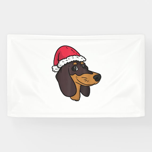 Banderoles Dachshund Weiner Chien Père Noël Noël (Horizontal)