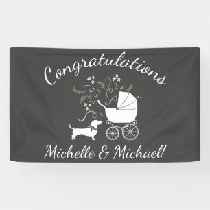 Banderoles Dachshund Weiner Dog Baby shower non sexiste