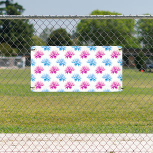 Banderoles Dahlia Rose, Dahla Bleue, Motif Floral, Fleurs