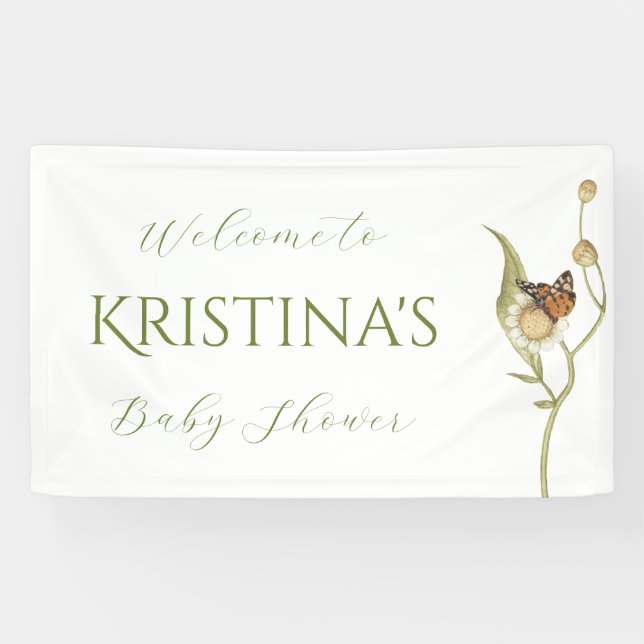 Banderoles Daisy Baby in Bloom Baby shower Fleur sauvage (Horizontal)