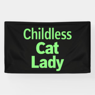 Banderoles Dame de chat sans enfants Drôle de vote 2024