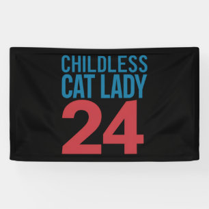 Banderoles Dame de chat sans enfants votant élection 2024 Éta