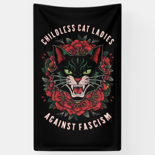 Banderoles Dames Chats Sans Enfants Contre le Fascisme