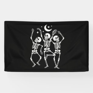 Banderoles Dancing Skeleton Joyeux Halloween Skull d'automne