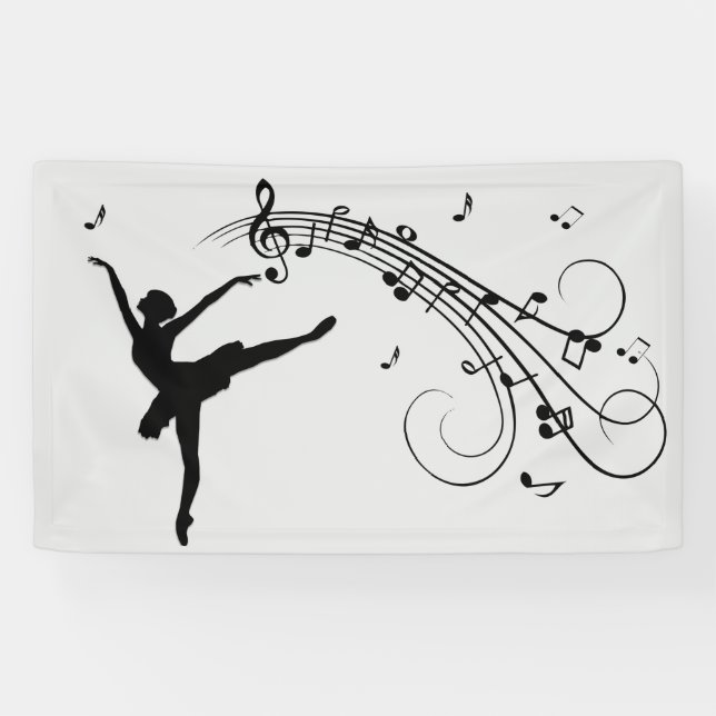 Banderoles Danse Extraordinaire Ballerina avec musique (Horizontal)