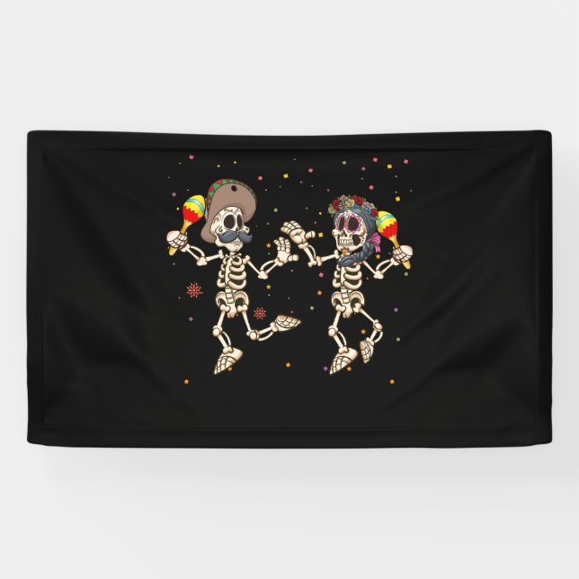 Banderoles Danser Crâne Dead Day Women Dia De Los Muertos (Horizontal)