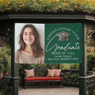 Banderoles Dark Green Graduate Photo 2025 Graduation Party