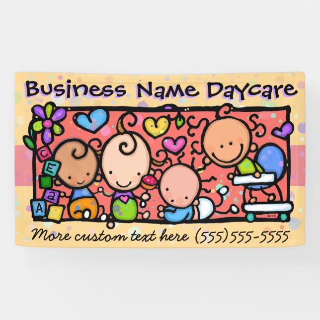Banderoles Daycare.Childcare.Pre-School.Customizable (Horizontal)