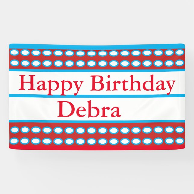 Banderoles De "coutume de Debra joyeux anniversaire (Horizontal)
