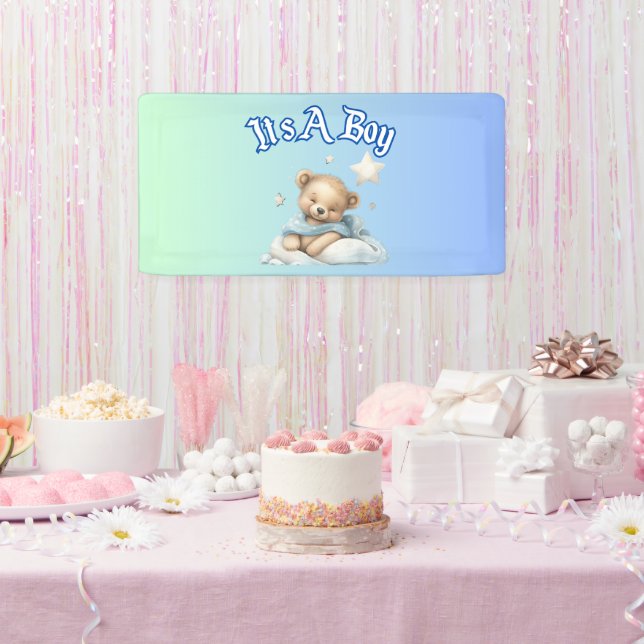 Banderoles Décor Baby shower "It’s A Boy" - Teddy Bear (Fête)