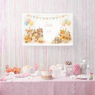 Banderoles Décor d'anniversaire Animaux de la forêt Lapin Our