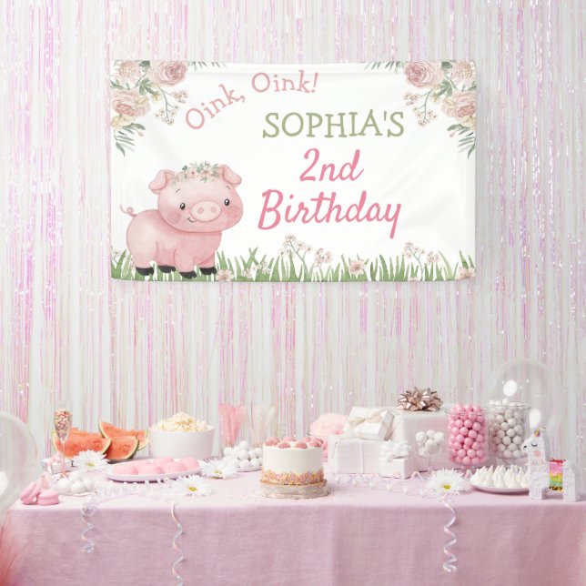 Banderoles Décoration Fille Cochon, Piggy Anniversaire (Fête)