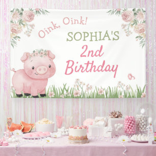 Banderoles Décoration Fille Cochon, Piggy Anniversaire