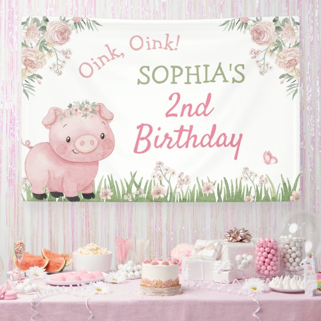 Banderoles Décoration Fille Cochon, Piggy Anniversaire (Fête)