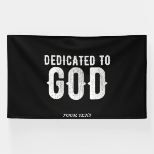 BANDEROLES DÉDIÉ À DIEU COOL PERSONNALISABLE TEXTE BLANC