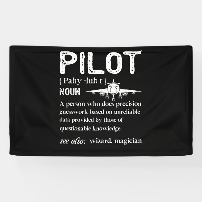 Banderoles Définition du pilote qui a aimé l'avion (Horizontal)