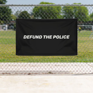 Banderoles Defund La police noir blanc typographie moderne
