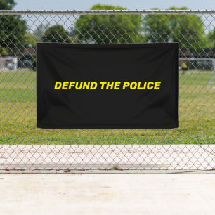 Banderoles Defund La police typographie jaune noir moderne