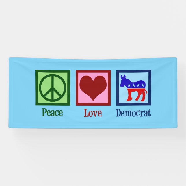 Banderoles Démocrate de Peace Love (Horizontal)