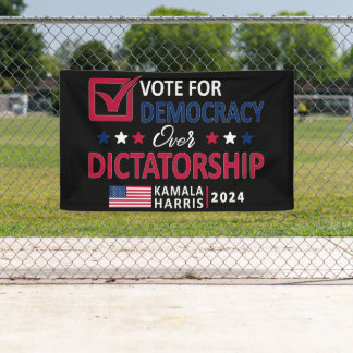 Banderoles Démocratie contre dictature - Vote Harris 2024