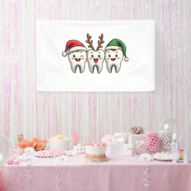 Banderoles Dentiste Noël Dental Père Noël Floss Xmas Tree (Fête)