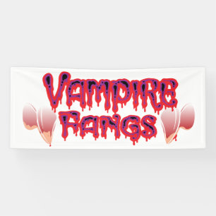 Banderoles Dents de vampire sanglantes pour un Halloween amus