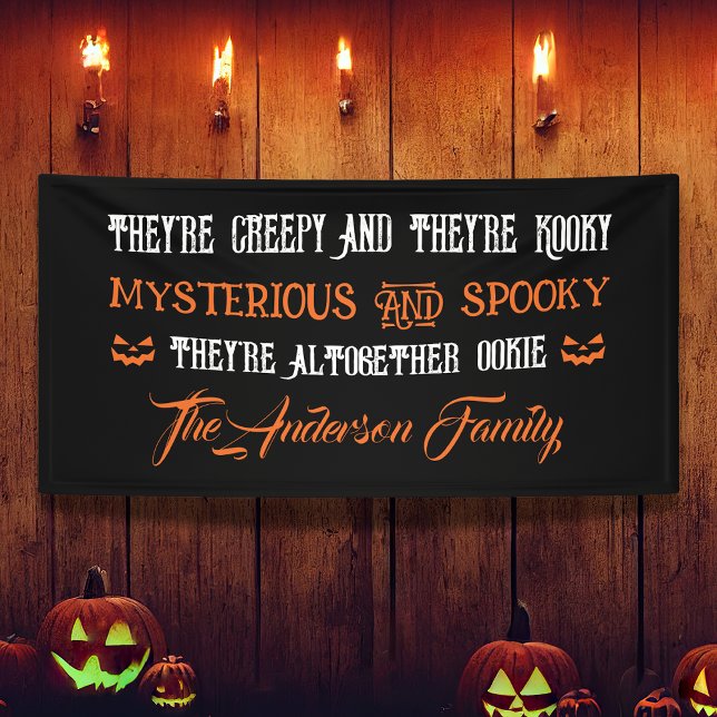 Banderoles Déplaisant Kooky Halloween Famille Hantée Maison N (Créateur téléchargé)