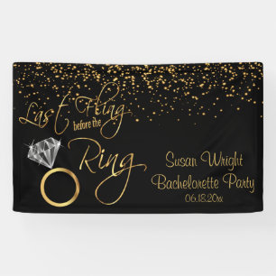 Banderoles Dernier Fling avant la ceinture Bachelorette - Or