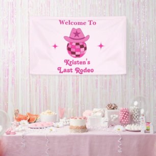 Banderoles Dernière Cowgirl Disco Rose Bienvenue à la Fête de