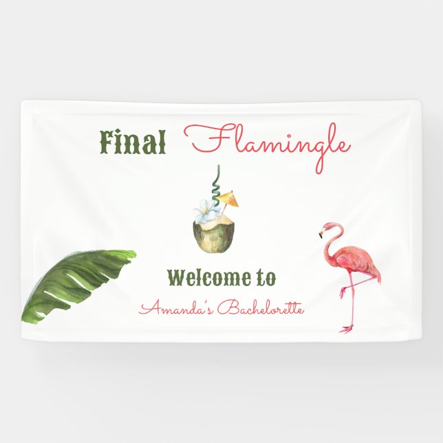 Banderoles Dernière Flamingle Fête de Bachelorette à Palm Spr (Horizontal)