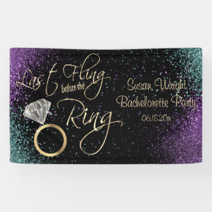 Banderoles Dernière Fling Bachelorette Party - Turquoise et v