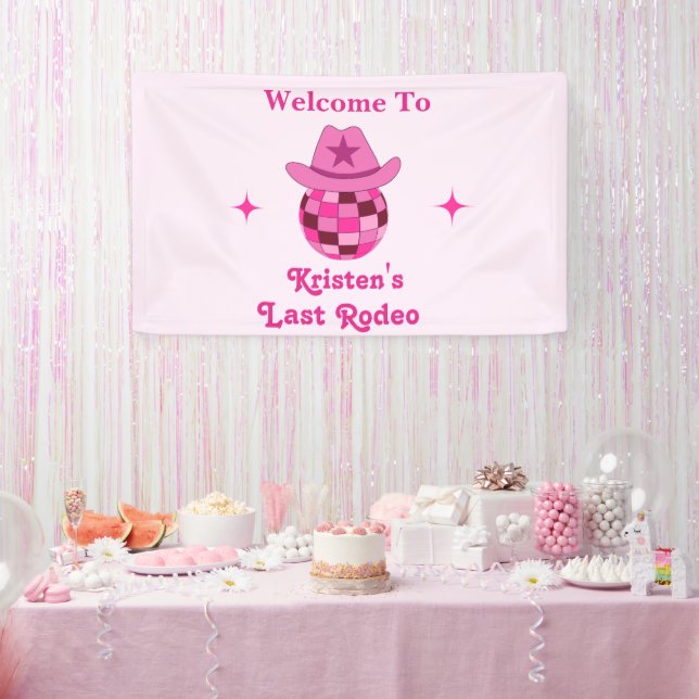 Banderoles Dernière Rodeo Pink Disco Cowgirl Enterrement de V (Fête)
