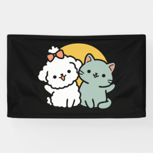 Banderoles Des amis vrais pour toujours   Cute Cat & Chien Du