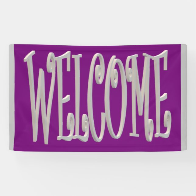 Banderoles Design d'accueil gris et violet (Horizontal)