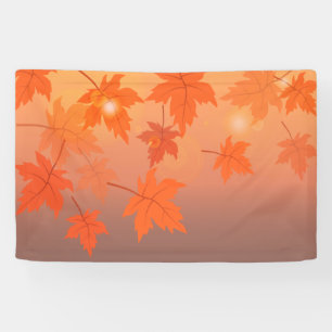 Banderoles Design d'automne avec feuilles d'érable et effet b