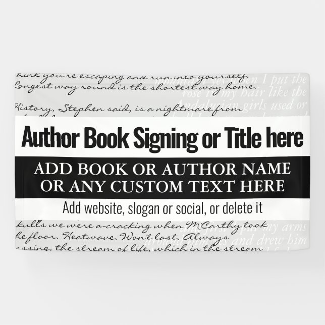 Banderoles Design moderne Signer un livre Auteur Texte du liv (Horizontal)