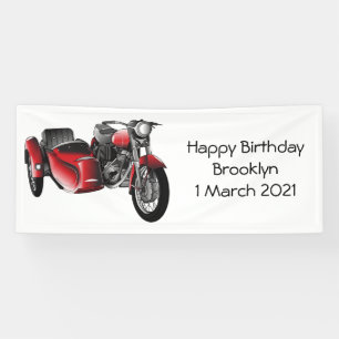 Banderoles dessin animé de la moto Sidecar