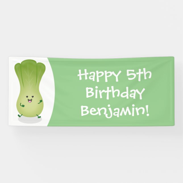 Banderoles dessin animé mignon de bok choy (Horizontal)