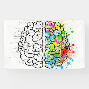 Banderoles Dessin d'idée de psychologie cérébrale