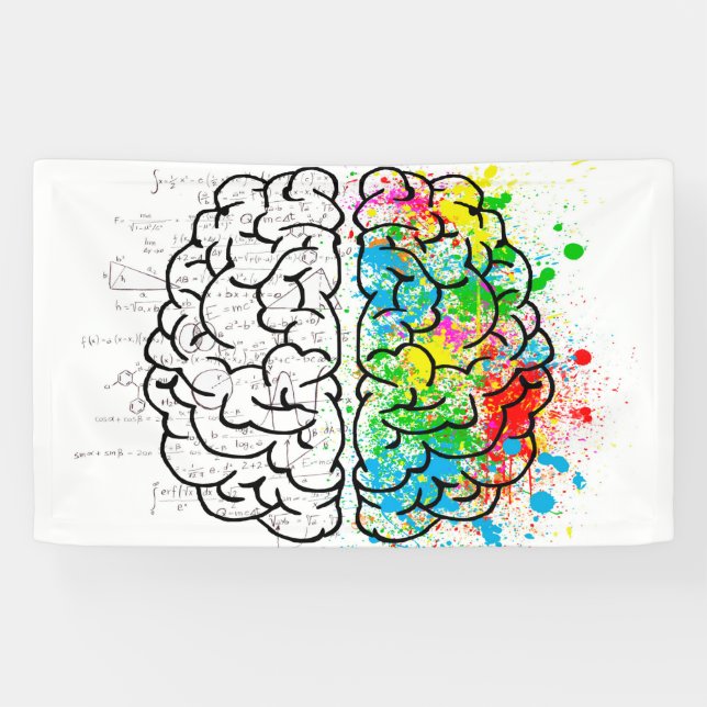 Banderoles Dessin d'idée de psychologie cérébrale (Horizontal)