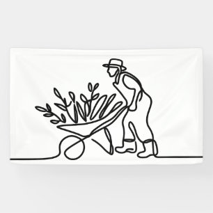 Banderoles dessin d'un agriculteur ou d'un jardinier