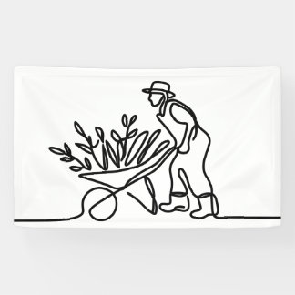Banderoles dessin d'un agriculteur ou d'un jardinier