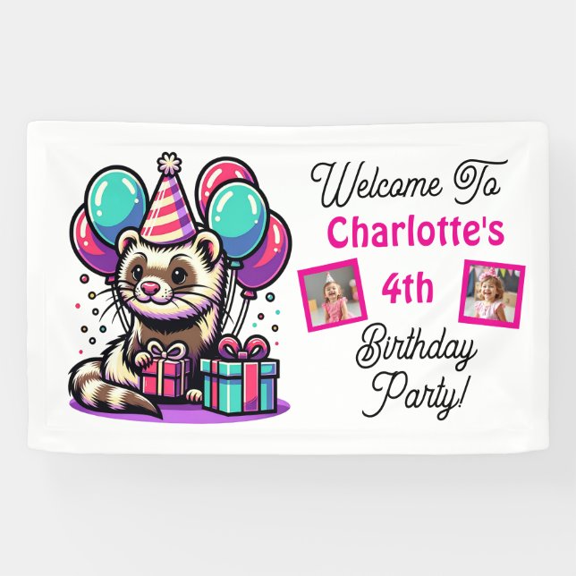 Banderoles Dessin Fetter Fête d'Anniversaire Personnalisé (Horizontal)