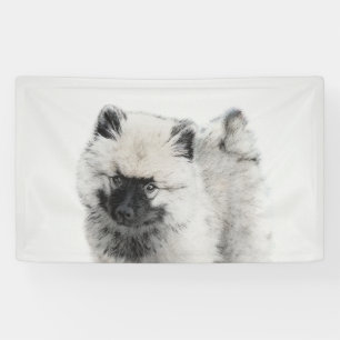 Banderoles Dessin Keeshond Chiot - Joli dessin original Chien