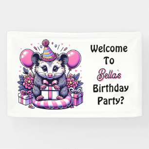 Banderoles Dessin Possum Fille d'anniversaire Bienvenue