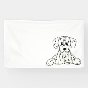 Banderoles Dessin simple de contour de chien en peluche dalma